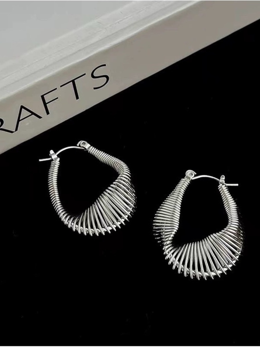Spiral Coil Hoop Earrings in Silver